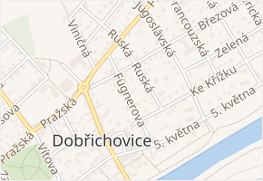 Fügnerova v obci Dobřichovice - mapa ulice
