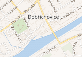 Křižovnické náměstí v obci Dobřichovice - mapa ulice