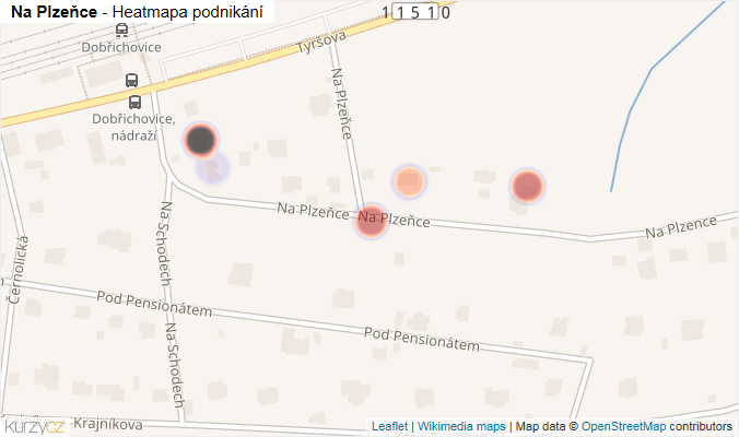 Mapa Na Plzeňce - Firmy v ulici.