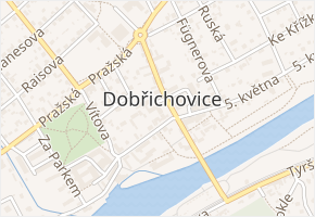 Palackého náměstí v obci Dobřichovice - mapa ulice