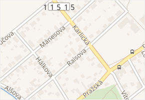 Raisova v obci Dobřichovice - mapa ulice