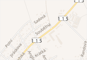 Souběžná v obci Dobřichovice - mapa ulice
