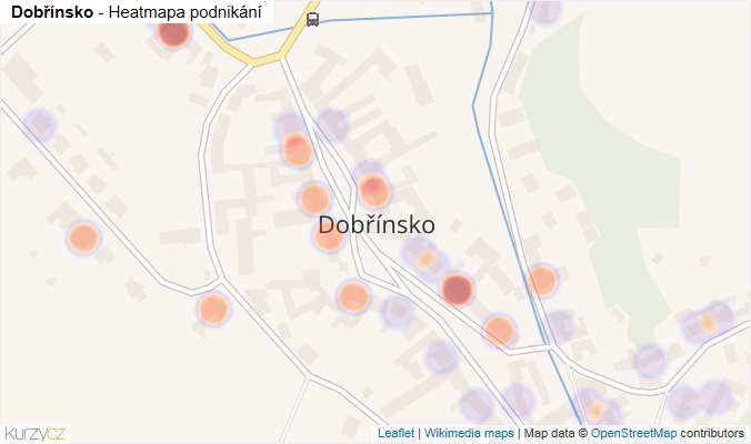 Mapa Dobřínsko - Firmy v části obce.