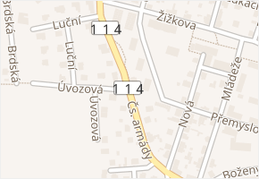 Čs. armády v obci Dobříš - mapa ulice