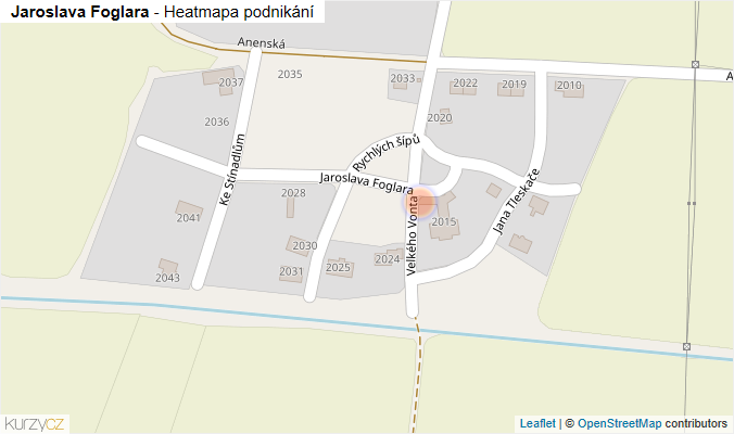 Mapa Jaroslava Foglara - Firmy v ulici.