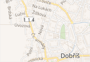 Mládeže v obci Dobříš - mapa ulice