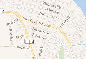 Na Lukách v obci Dobříš - mapa ulice