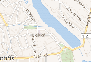 Na Nábřeží v obci Dobříš - mapa ulice