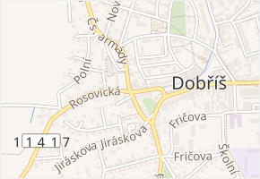 V jezírkách v obci Dobříš - mapa ulice