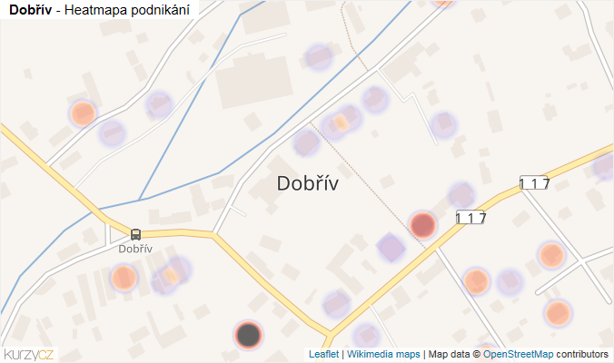 Mapa Dobřív - Firmy v části obce.