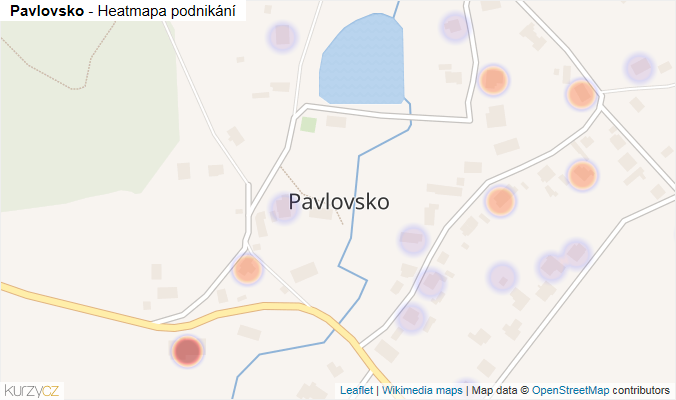 Mapa Pavlovsko - Firmy v části obce.