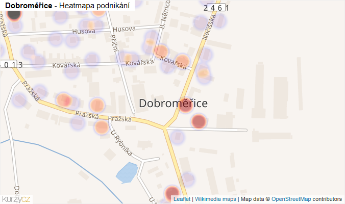 Mapa Dobroměřice - Firmy v části obce.