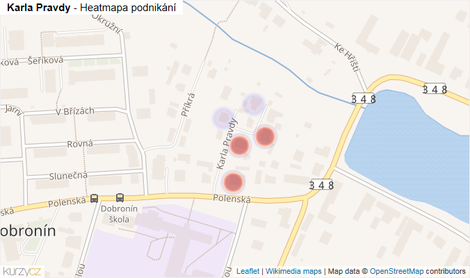 Mapa Karla Pravdy - Firmy v ulici.