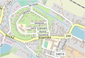 V Břízách v obci Dobronín - mapa ulice