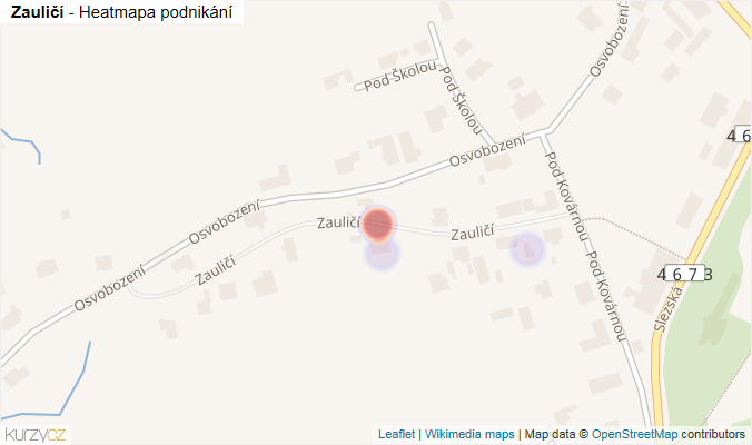 Mapa Zauličí - Firmy v ulici.