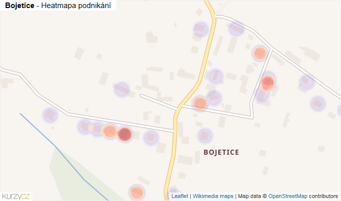 Mapa Bojetice - Firmy v části obce.