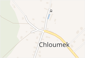 Chloumek v obci Dobrovice - mapa části obce