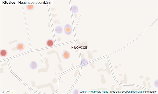 Mapa Křovice - Firmy v části obce.