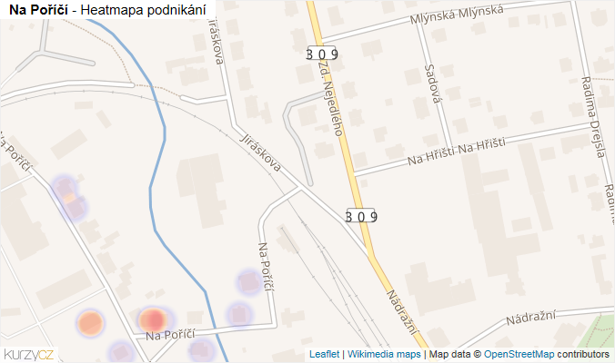 Mapa Na Poříčí - Firmy v ulici.