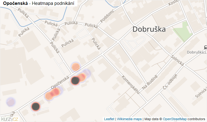 Mapa Opočenská - Firmy v ulici.
