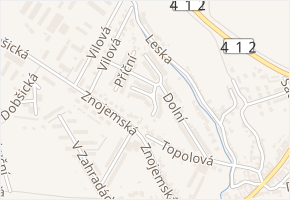 Horní v obci Dobšice - mapa ulice