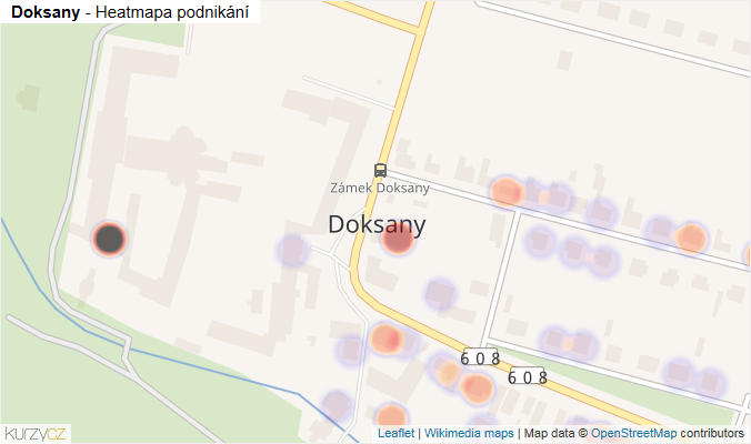 Mapa Doksany - Firmy v části obce.