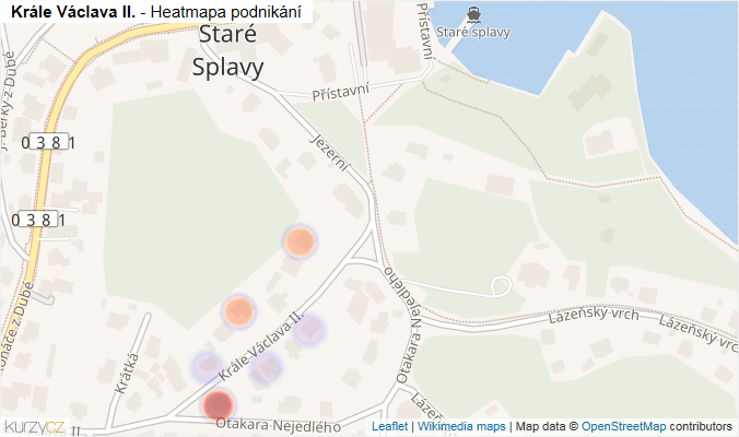 Mapa Krále Václava II. - Firmy v ulici.