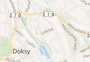 Lidická v obci Doksy - mapa ulice