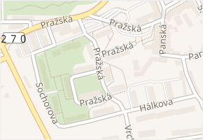 Pražská v obci Doksy - mapa ulice