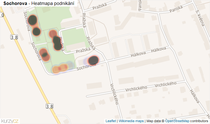Mapa Sochorova - Firmy v ulici.