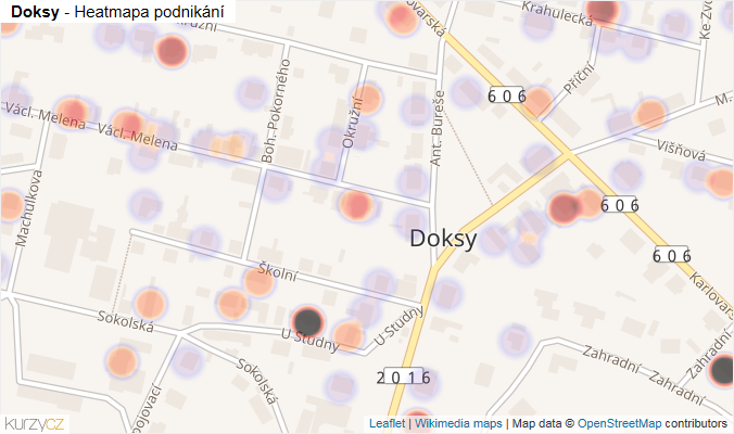 Mapa Doksy - Firmy v obci.
