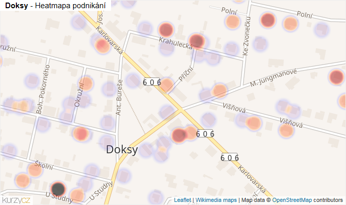 Mapa Doksy - Firmy v části obce.