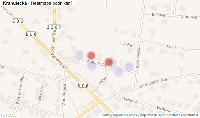Mapa Krahulecká - Firmy v ulici.