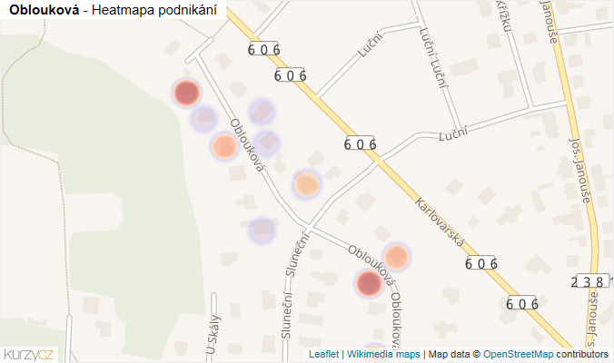 Mapa Oblouková - Firmy v ulici.