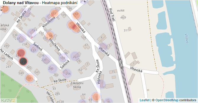 Dolany nad Vltavou - mapa podnikání