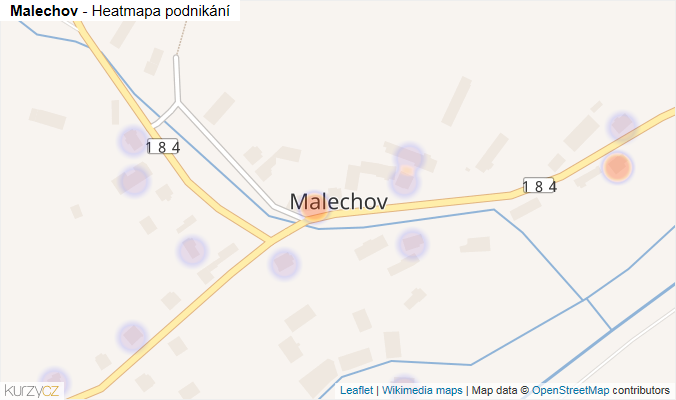 Mapa Malechov - Firmy v části obce.