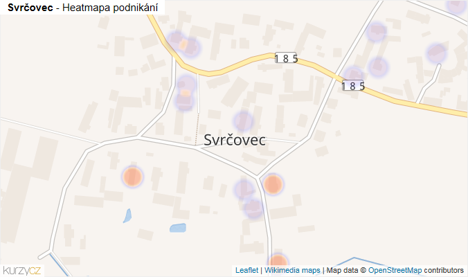 Mapa Svrčovec - Firmy v části obce.