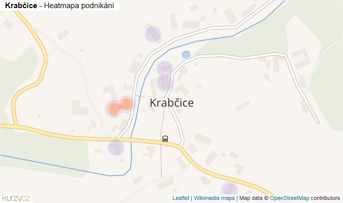 Mapa Krabčice - Firmy v části obce.