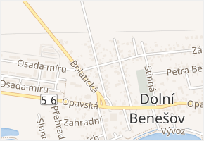 Pod Moravcem v obci Dolní Benešov - mapa ulice