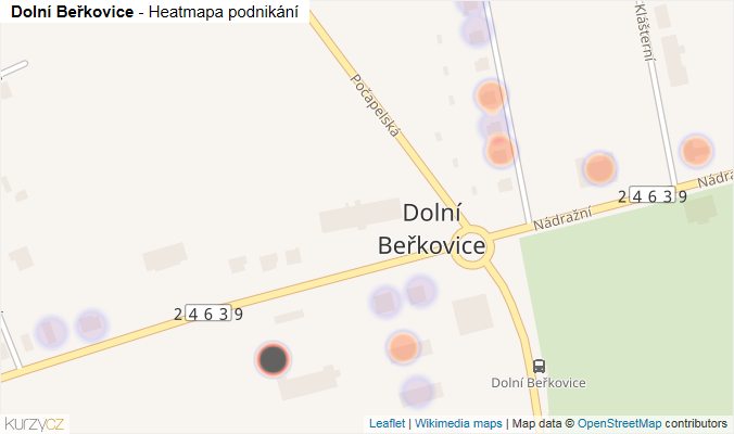 Mapa Dolní Beřkovice - Firmy v části obce.