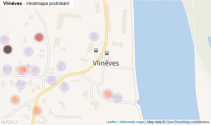 Mapa Vliněves - Firmy v části obce.
