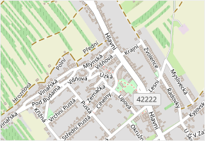 Úzká v obci Dolní Bojanovice - mapa ulice