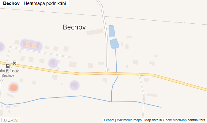 Mapa Bechov - Firmy v části obce.