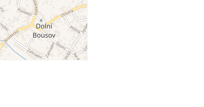 Dubová v obci Dolní Bousov - mapa ulice