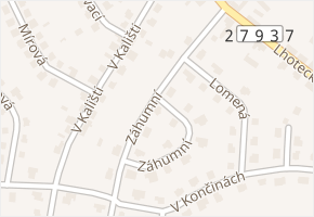 Záhumní v obci Dolní Bousov - mapa ulice