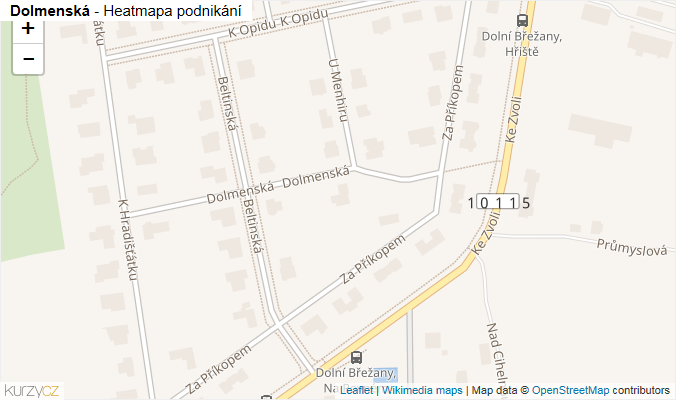 Mapa Dolmenská - Firmy v ulici.