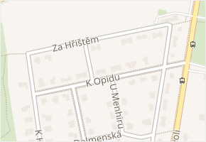 K Opidu v obci Dolní Břežany - mapa ulice