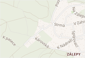 K Vyrlovce v obci Dolní Břežany - mapa ulice