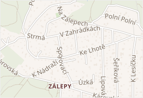 Ke Lhotě v obci Dolní Břežany - mapa ulice