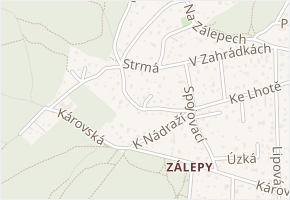 Na Pahorku v obci Dolní Břežany - mapa ulice